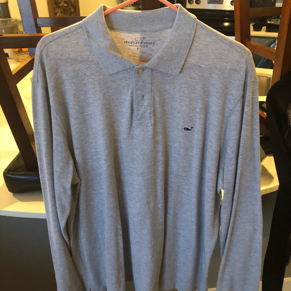 Gray Vineyard Vines Long-sleeve Polo in Large